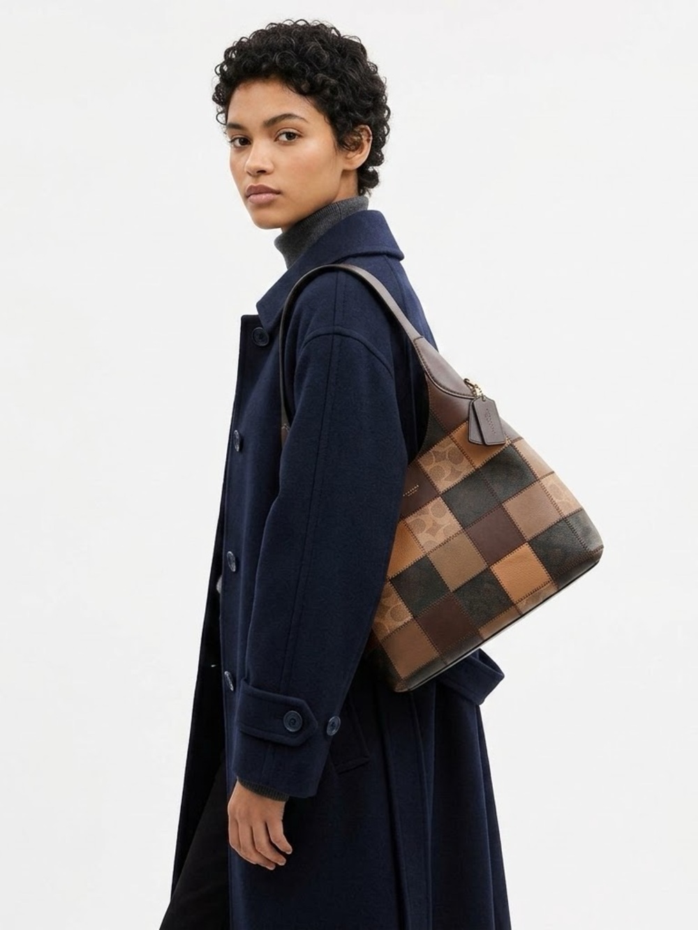 NWT 🤎 Coachtopia Alter/Ego Brooklyn Shoulder Bag 28 Patchwork Leather - Picture 10 of 10